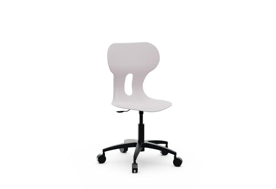 LIA BIG LIFT – Swivel Plastic Chair, Gas Lift, Wheeled Base – Stone Grey