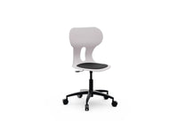 LIA BIG LIFT – Swivel Plastic Chair, Gas Lift, Wheeled Base – Stone Grey