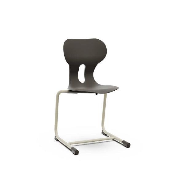 LIA CANTILEVER ST – Plastic Chair with Cantilever Metal Frame Warm Grey – Graphite Black – Size 6