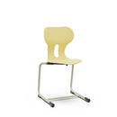 LIA CANTILEVER ST – Plastic Chair with Cantilever Metal Frame Warm Grey – Light Yellow – Size 5