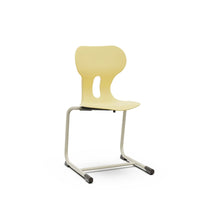 LIA CANTILEVER ST – Plastic Chair with Cantilever Metal Frame Warm Grey – Light Yellow – Size 5