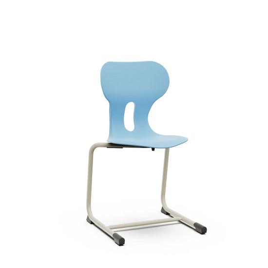 LIA CANTILEVER ST – Plastic Chair with Cantilever Metal Frame Warm Grey – Ocean Blue – Size 6