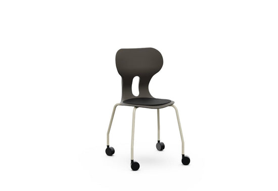 LIA CASTOR – Plastic Chair with Metal Frame Warm Grey – Graphite Black – Size 5