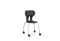 LIA CASTOR – Plastic Chair with Metal Frame Warm Grey – Graphite Black – Size 4