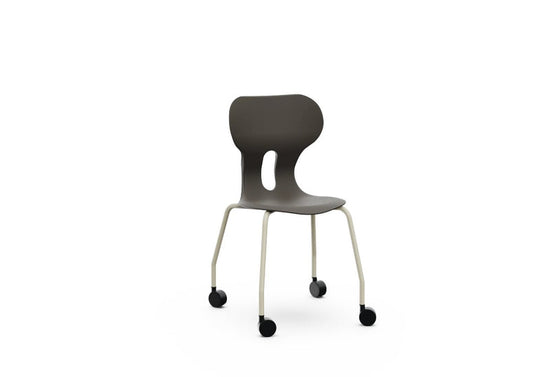 LIA STORE – Chair with Polypropylene Base and Castors, Lower Tray – Graphite Black