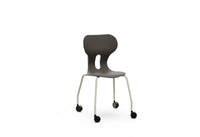 LIA CASTOR – Plastic Chair with Metal Frame Warm Grey – Graphite Black – Size 4