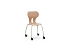 LIA CASTOR – Plastic Chair with Metal Frame Warm Grey – Light Terracotta – Size 5