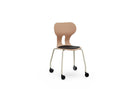 LIA CASTOR – Plastic Chair with Metal Frame Warm Grey – Light Terracotta – Size 5