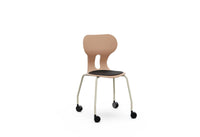 LIA CASTOR – Plastic Chair with Metal Frame Warm Grey – Light Terracotta – Size 5