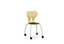LIA STORE – Chair with Polypropylene Base and Castors, Lower Tray – Light Yellow