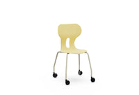 LIA CASTOR – Plastic Chair with Metal Frame Warm Grey – Light Yellow – Size 5