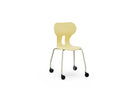 LIA CASTOR – Plastic Chair with Metal Frame Warm Grey – Light Yellow – Size 6