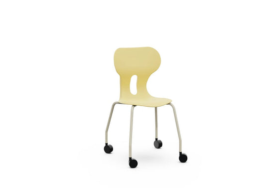 LIA CASTOR – Plastic Chair with Metal Frame Warm Grey – Light Yellow – Size 6