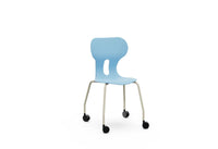LIA CASTOR – Plastic Chair with Metal Frame Warm Grey – Ocean Blue – Size 6