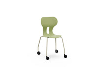 LIA CASTOR – Plastic Chair with Metal Frame Warm Grey – Olive Green – Size 4