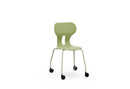 LIA CASTOR – Plastic Chair with Metal Frame Warm Grey – Olive Green – Size 6