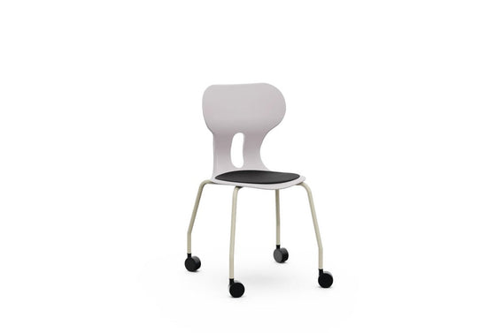 LIA CASTOR – Plastic Chair with Metal Frame Warm Grey – Stone Gray – Size 4