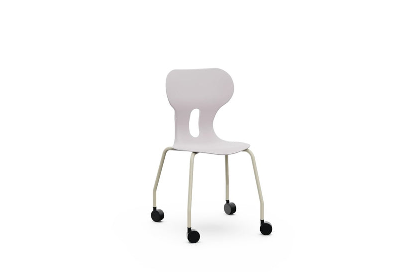 LIA CASTOR – Plastic Chair with Metal Frame Warm Grey – Stone Gray – Size 4