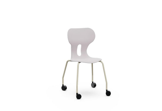 LIA CASTOR – Plastic Chair with Metal Frame Warm Grey – Stone Gray – Size 5