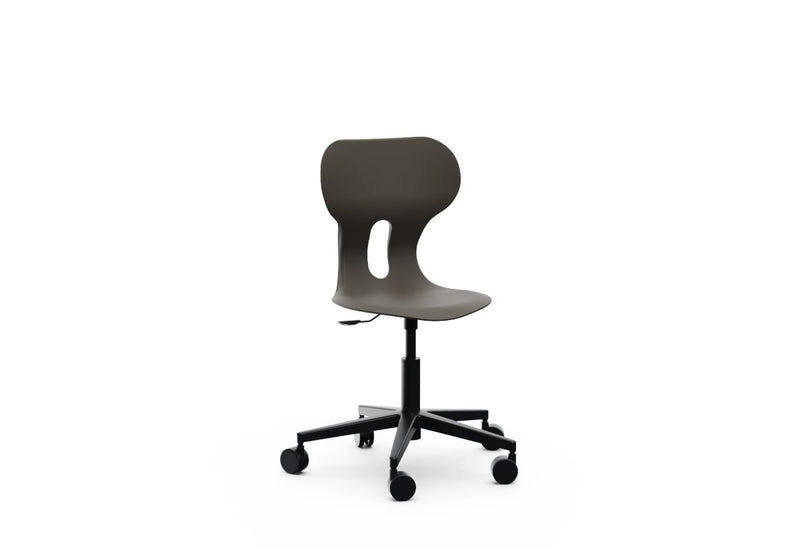 LIA LIFT – Swivel Plastic Chair, Gas Lift, Wheeled Base – Graphite Black