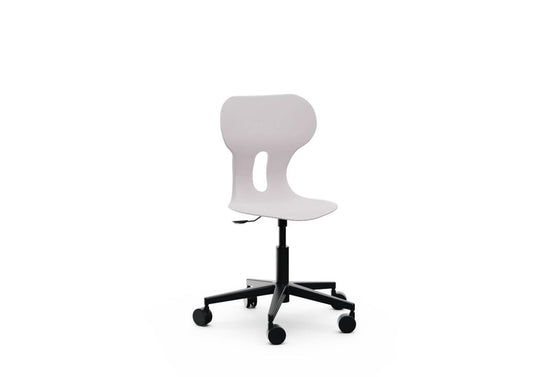 LIA LIFT – Swivel Plastic Chair, Gas Lift, Wheeled Base – Stone Grey
