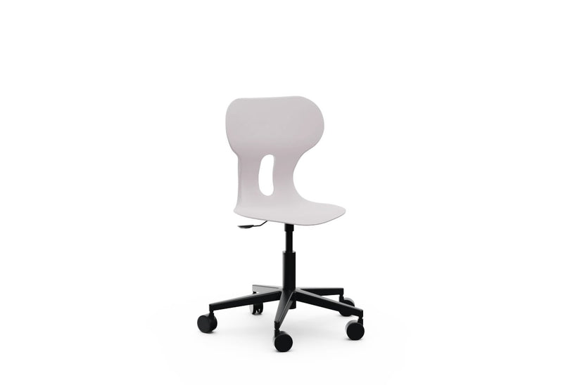 LIA LIFT – Swivel Plastic Chair, Gas Lift, Wheeled Base – Stone Grey