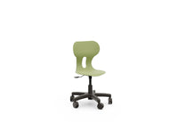 LIA MINI LIFT – Swivel Plastic Chair, Gas Lift, Wheeled Base – Olive Green