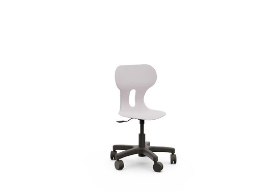 LIA MINI LIFT – Swivel Plastic Chair, Gas Lift, Wheeled Base – Stone grey