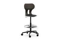 LIA STOOL – Swivel Plastic Chair, Gas Lift, Wheeled Base – Graphite Black
