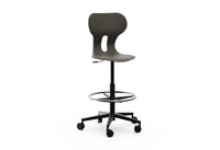 LIA STOOL – Swivel Plastic Chair, Gas Lift, Wheeled Base – Graphite Black