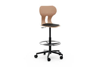 LIA STOOL – Swivel Plastic Chair, Gas Lift, Wheeled Base – Light Terracotta