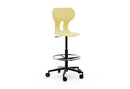 LIA STOOL – Swivel Plastic Chair, Gas Lift, Wheeled Base – Light Yellow