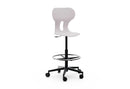 LIA STOOL – Swivel Plastic Chair, Gas Lift, Wheeled Base – Stone Grey