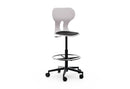 LIA STOOL – Swivel Plastic Chair, Gas Lift, Wheeled Base – Stone Grey