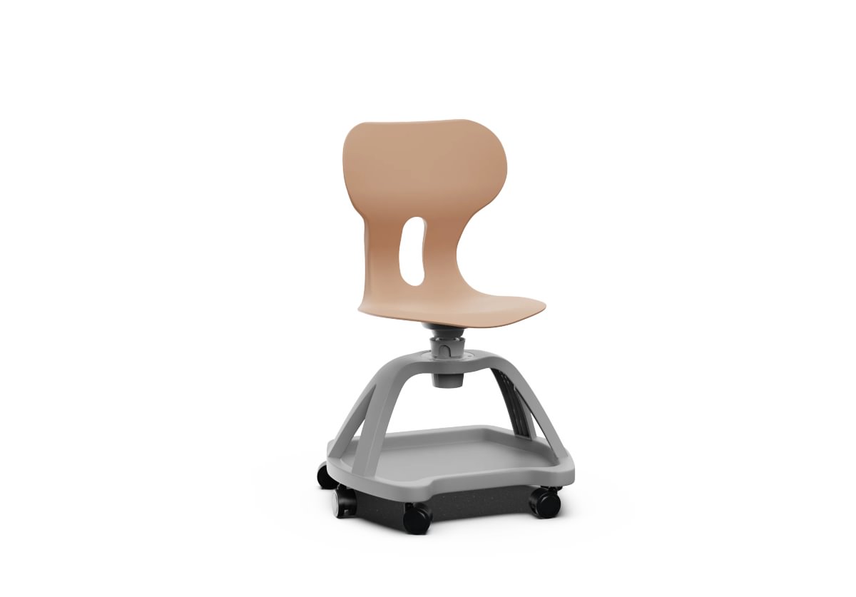 LIA STORE – Chair with Polypropylene Base and Castors, Lower Tray – Light Terracotta