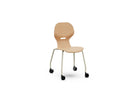 LIA WOOD CASTORS - Wooden Chair with Metal Frame. Warm Grey with Casters. Size 5.