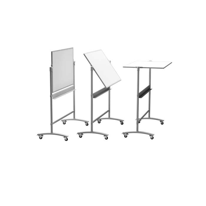 LILY - Magnetic whiteboard, reversible, with castors and tray. 1500x900 mm. White