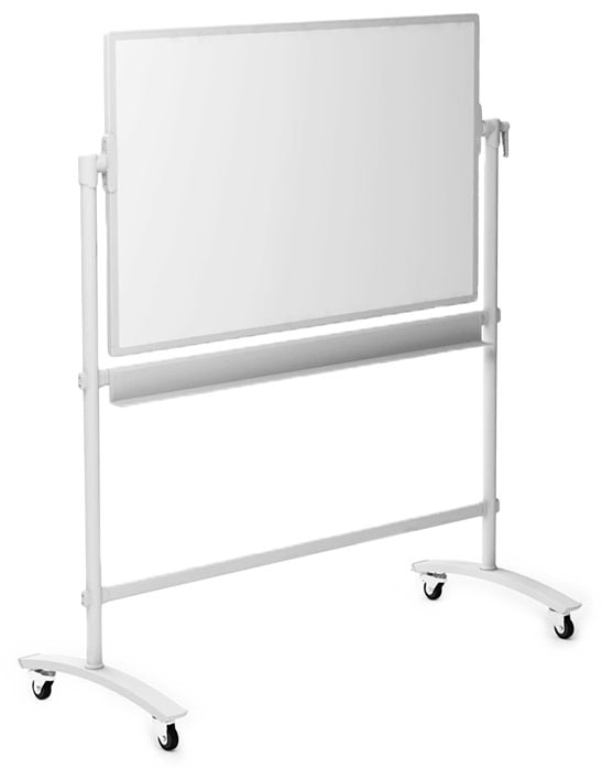 LILY - Magnetic whiteboard, reversible, with castors and tray. 1500x900 mm. White