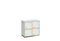 LOCKY 2×2 – 4-Locker Cabinet – White Maple Interior – Glacier Blue Exterior Finish