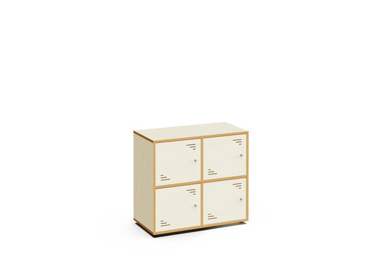 LOCKY 2×2 – 4-Locker Cabinet – White Maple Interior – White Maple Exterior Finish
