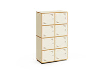 LOCKY 2×4 – 8-Locker Cabinet – White Maple Interior – Terracotta Nova Exterior Finish