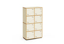 LOCKY 2×4 – 8-Locker Cabinet – White Maple Interior – White Maple Exterior Finish