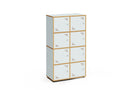 LOCKY 2×4 – 8-Locker Cabinet – White Maple Interior – Terracotta Nova Exterior Finish