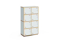 LOCKY 2×4 – 8-Locker Cabinet – White Maple Interior – Terracotta Nova Exterior Finish