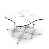 LOUISE – Low table with four star base. High adjustable with chromed gaslift