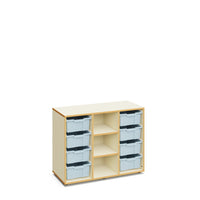 LUCY - Cabinet maple white with 3 columns and 8 large light mint trays