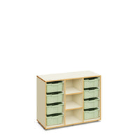 LUCY - Cabinet maple white with 3 columns and 8 large warm grey trays