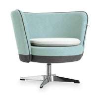 MANNY – Low upholstered armchair+cushion – Top color Light Sage Mint