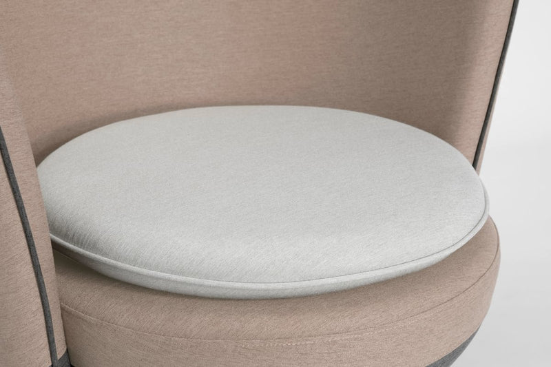 MANNY – Low upholstered armchair+cushion – Top color Sand Dune