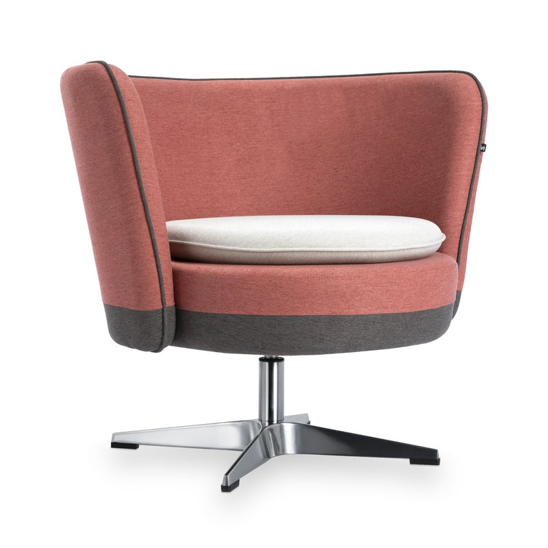 MANNY – Low upholstered armchair+cushion – Top color Terracotta Bloom